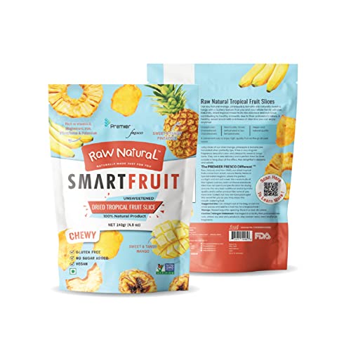 Premier Fresco | RAW NATURAL™- Unsweetened Dried Tropical Fruit Slices | Non-GMO | No Additives or Preservatives | Thinly Sliced | Low Temp Dried | 140g Pack
