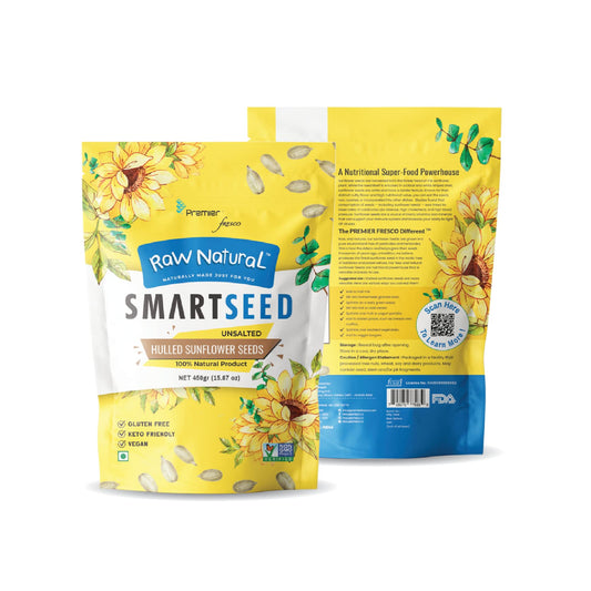 Premier Fresco | RAW NATURAL™- Hulled Sunflower Seeds  | Sunflower Seeds for Eating | Healthy Snacks, Diet Food | Antioxidant Immunity Booster-450g Bag